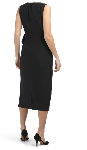 Carmen Marc Valvo Side Tie Color Block Midi Dress - Picture 3 of 11